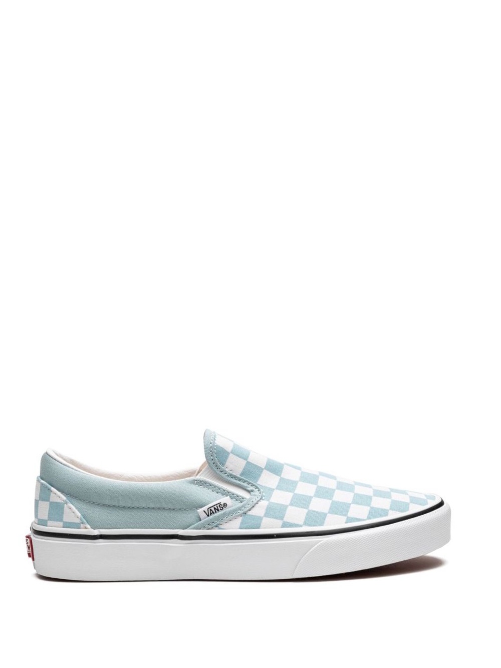 Vans Checkerboard Slip-On Sneakers in Light Blue and White